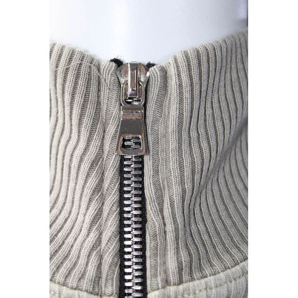 Cotton Citizen Womens Half Zip Ribbed Mock Neck Sweatshirt Brown Size XS - Picture 4 of 7